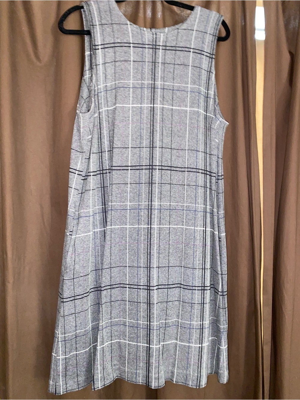 J. Jill Sleeveless Gray Plaid A-Line Dress